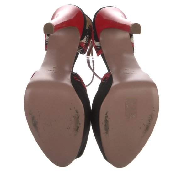 VIONNET Paris Suede Graphic Print D'Orsay Pumps Size: IT 40 - Picture 5 of 5